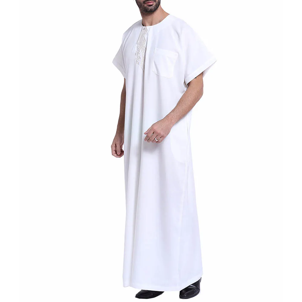 Мусульманские Длинные мужские рубашки размера плюс белые свободные