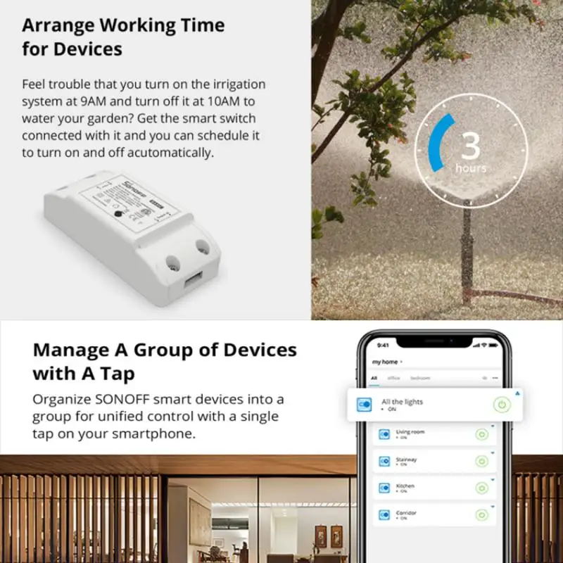 Беспроводной умный выключатель SONOFF Basic R2 модули сделай сам Wi-Fi с поддержкой Alexa