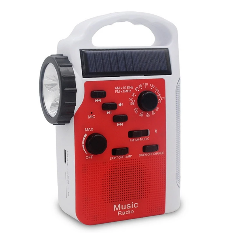 Аварийное радио на солнечной батарее AM FM ручное приемное с 13 светодиодами