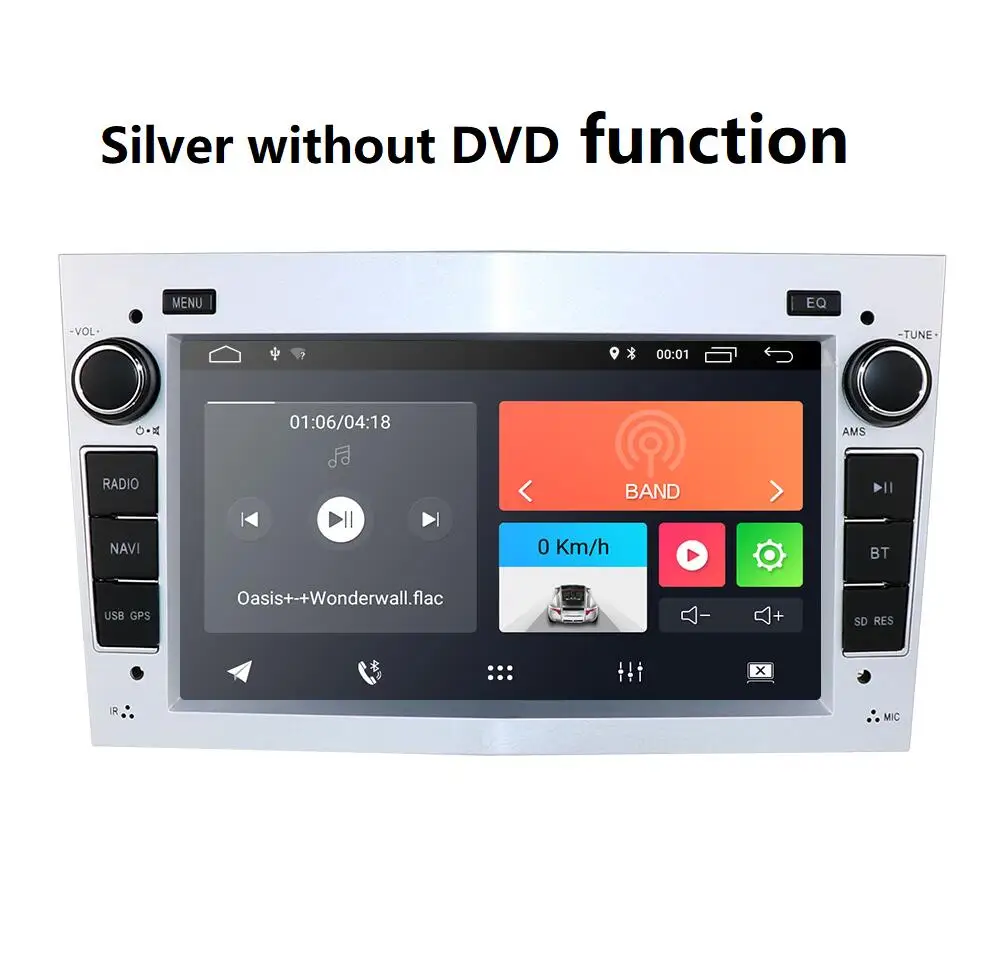 silver without dvd Автомобильный мультимедийный плеер gps Android 9,0 2 Din DVD Automotivo для OPEL/ASTRA/Zafira/Combo/Corsa/Antara/Vivaro радио с FM и цифровым Радиовещанием Navi SWC - Цвет: silver without dvd