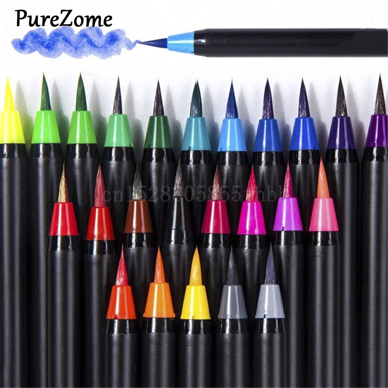 20 цветов премиум живопись набор мягких ручек кистей маркеры водяного цвета