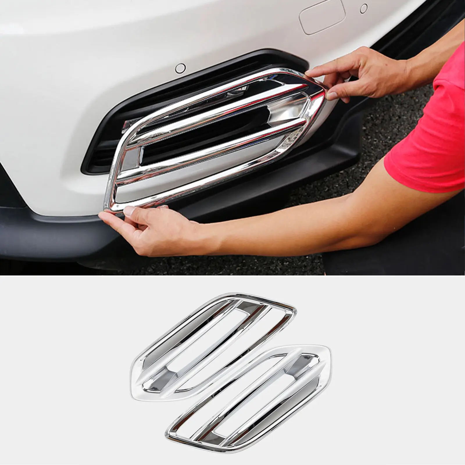 

FOR Honda HR-V 2019-2020 ABS chrome Front bumper Fog Light Lamp Cover trim 2pcs Car modification Auto parts