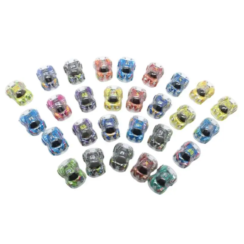 36 шт./лот прозрачный мини автомобиль детский гоночный мультяшный Тяговый автобус