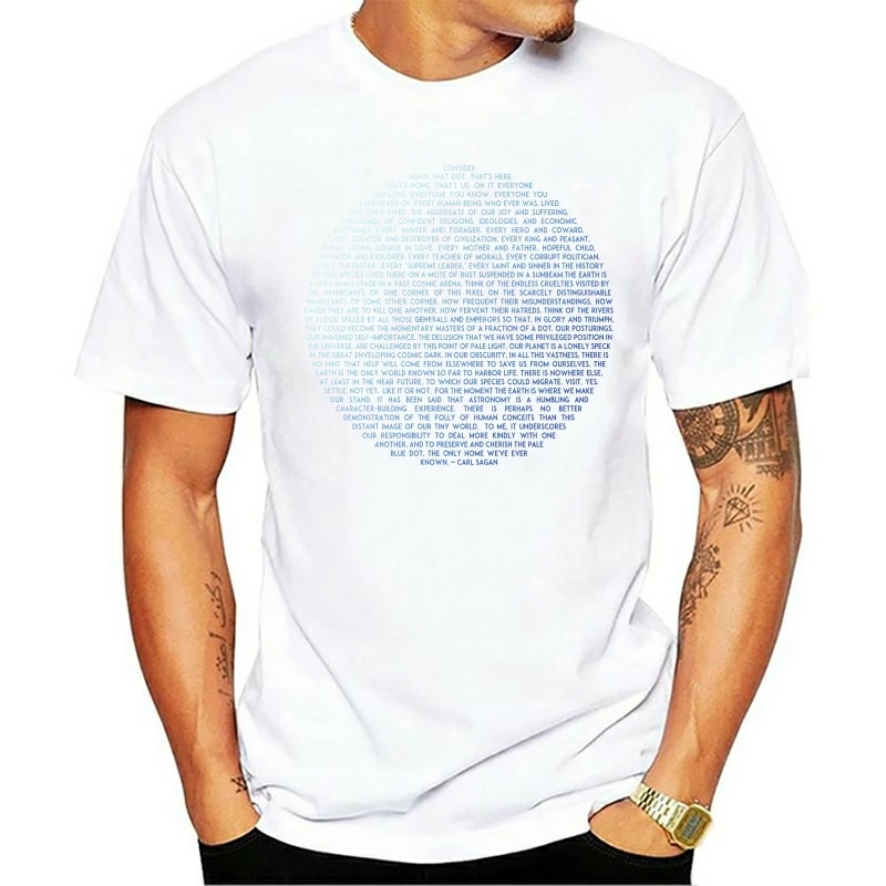 Модная бледно-синяя мужская футболка в горошек Карла Саган черная | Мужская