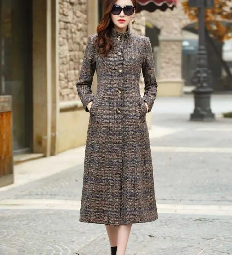 3XL chaqueta mujer длинное шерстяное пальто осень зима элегантное офисное зимнее casaco