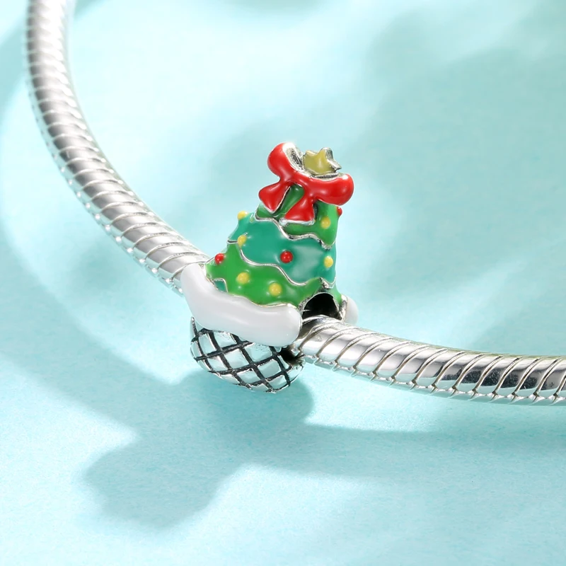 Рождественские подарки подвеска из стерлингового серебра 925 пробы красочная