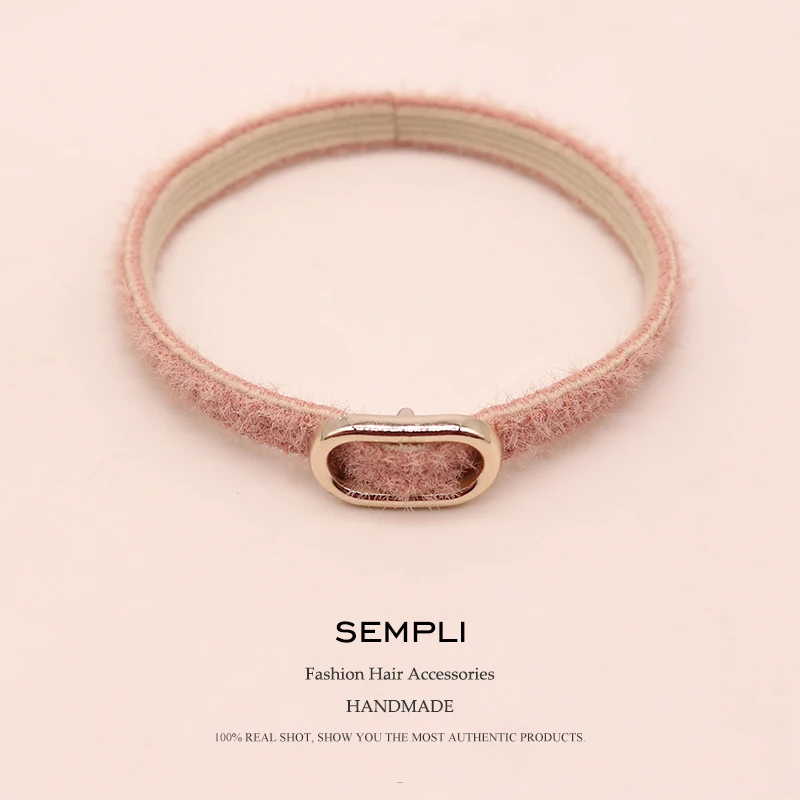 

Sempli Women Hair Accessories Headwear Round Circle with Alloy Gum for Hair Girls Ornament Rubber Headbands Elastic Hair Bands