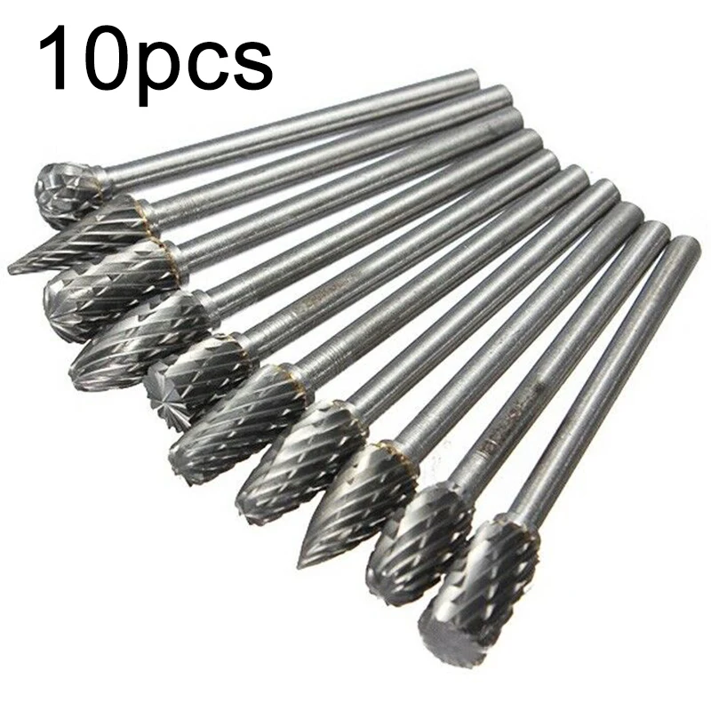 

10pcs/set Carbide End Mill For CNC Engraving Drill Bit Milling Metalworking Tool