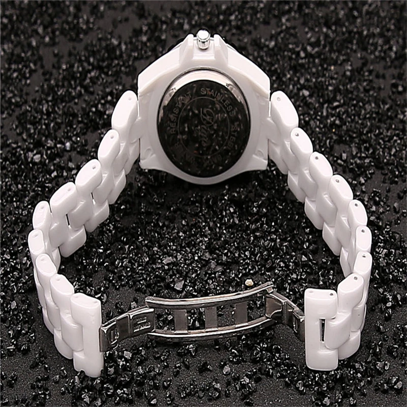 Керамические кварцевые часы женские роскошные брендовые модные стальные