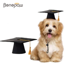 Benepaw черная собака шляпа Выпускной Желтый кисточкой академические шапки для собак Маленькие Средние вечерние Косплей Костюм для домашних животных аксессуары