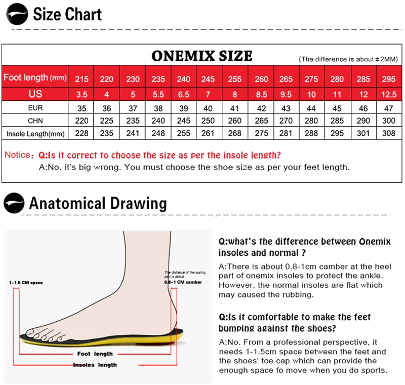 Мужские кроссовки для бега ONEMIX воздухопроницаемые спорта на открытом воздухе