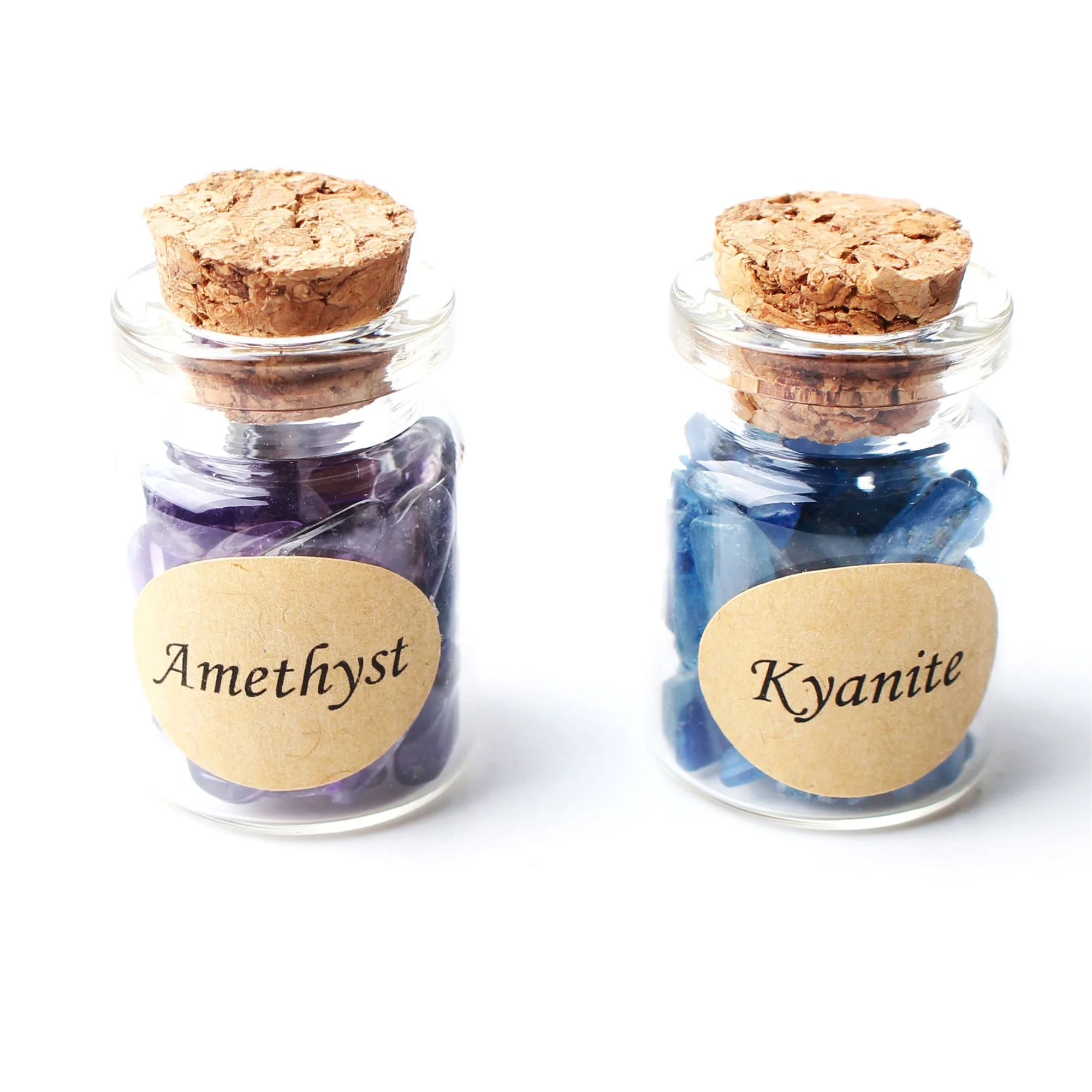 1 шт. стеклянная бутылка с натуральными кристаллами гравия Желая рок чипы упали