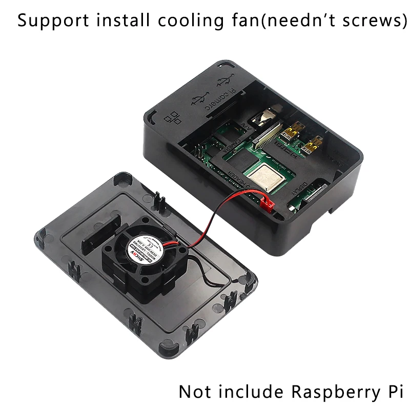 Корпус из АБС-пластика для Raspberry Pi 4 Модель B с охлаждающим вентилятором