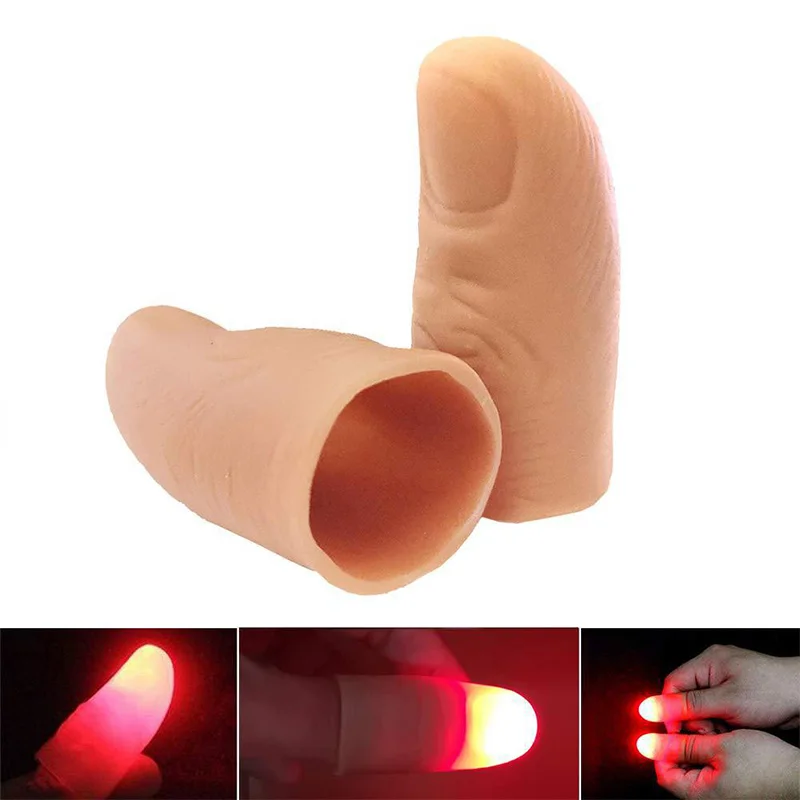 

Soft Magic Thumb Fake Finger Light Energy Dancing Magic Toy Flash Finger Cot