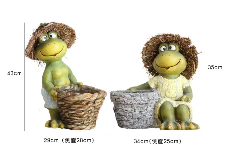 Статуя двор балкон ваза фигурки украшение для дома Mr Frog носить соломенную шляпу