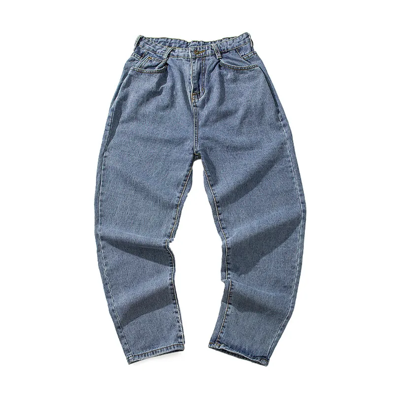 

Streetwear Fashions Blue Jeans Men Loose Cargo Jeans 2019 Korean Style Clothes Hip Hop Denim Trousers Harajuku Straight Jeans