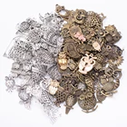 100 г горячая распродажа металлические Животные Сова разные кулоны антикварный бронзовый браслет ожерелье ручная работа Ювелирное Производство оптовая продажа