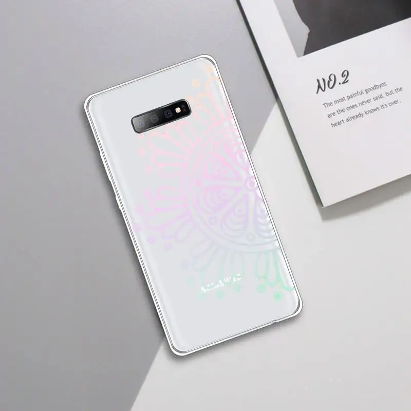 

Mandala Lace Flower Phone Case Transparent For Samsung Galaxy A 71 21s S note 8 9 10 plus 20 ultra