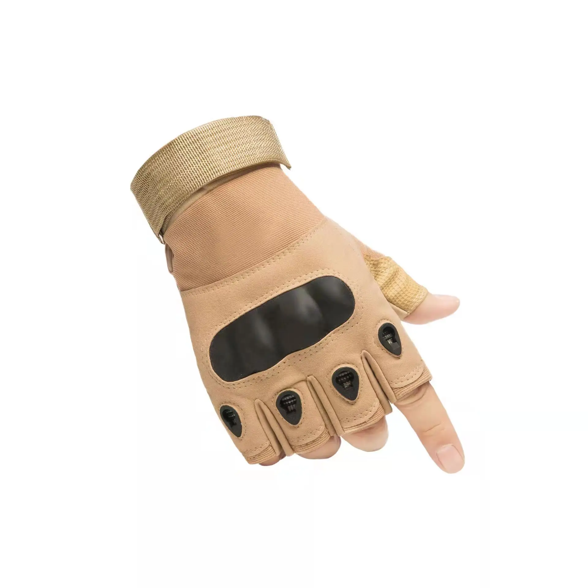 Adjustable Tactical Gloves, Outdoor Sports Climbing Gloves, Protect Palm Joints, Breathable Motorcycle Riding Half-Finger Gloves