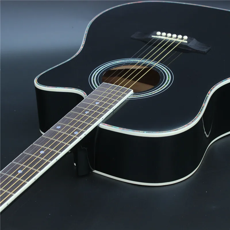 41 дюймов черный Цвет акустическая гитара с грифом из палисандра РА тюнер строки