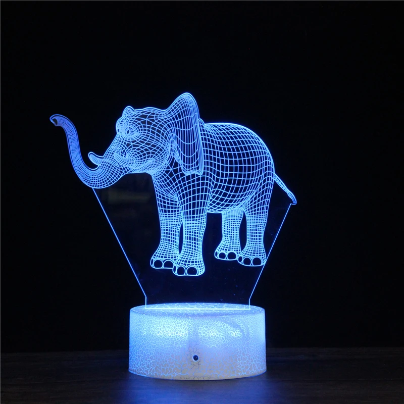

Holy Happy Elephant 7 Colors Changing 3D Lamp USB Night Lamps LED Lights for Kids Birthday Gift Holiday Gifts Drop shipping