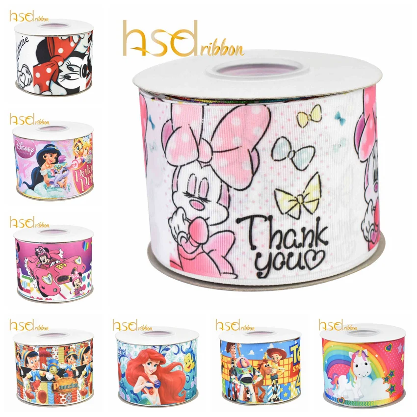 HSDRibbon 22 мм 38 мм 50 мм 75 мм Печатные HT Grosgrain ленты 50 ярдов/рулон