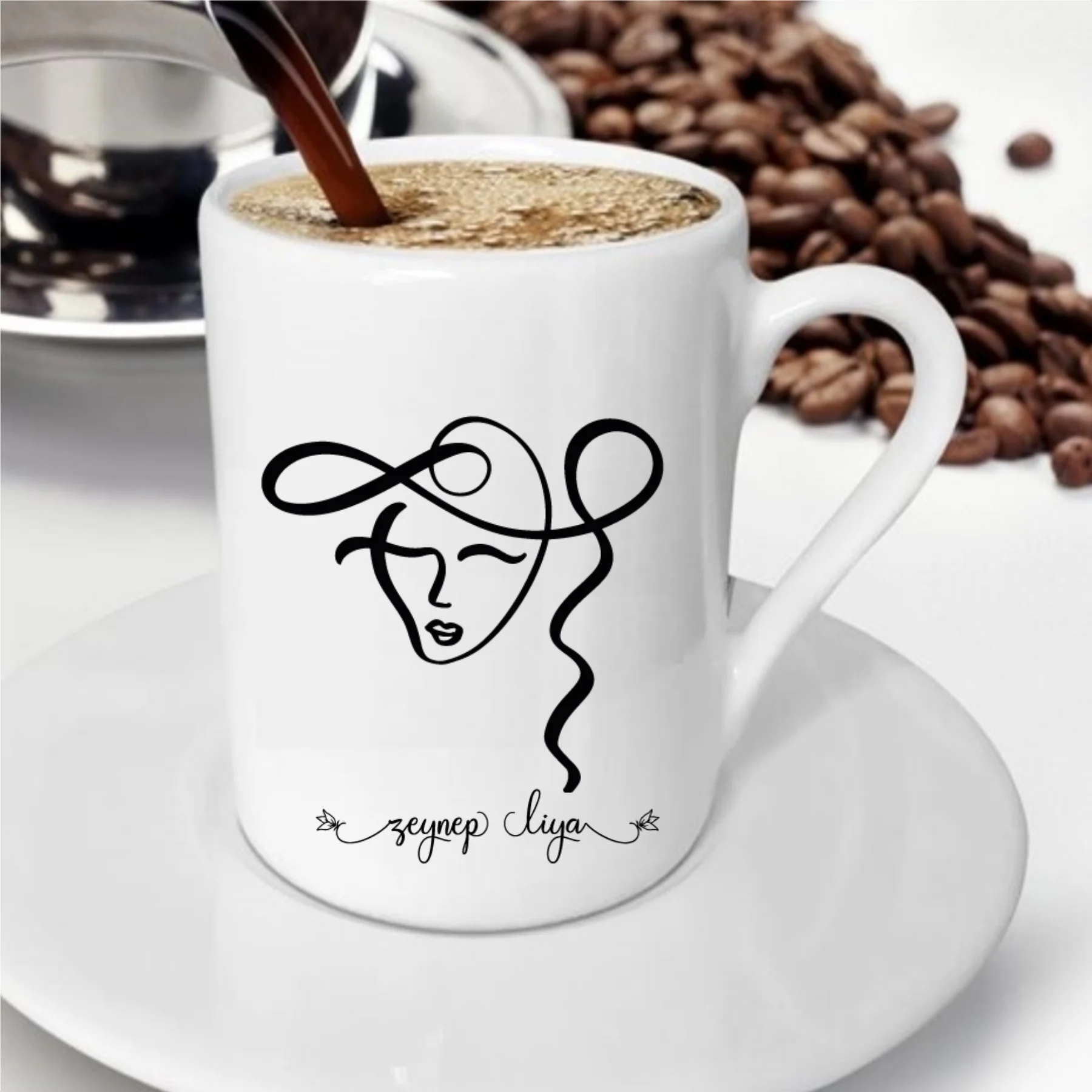 

Personalized Special Charcoal Abstract Face Coffee cup-12