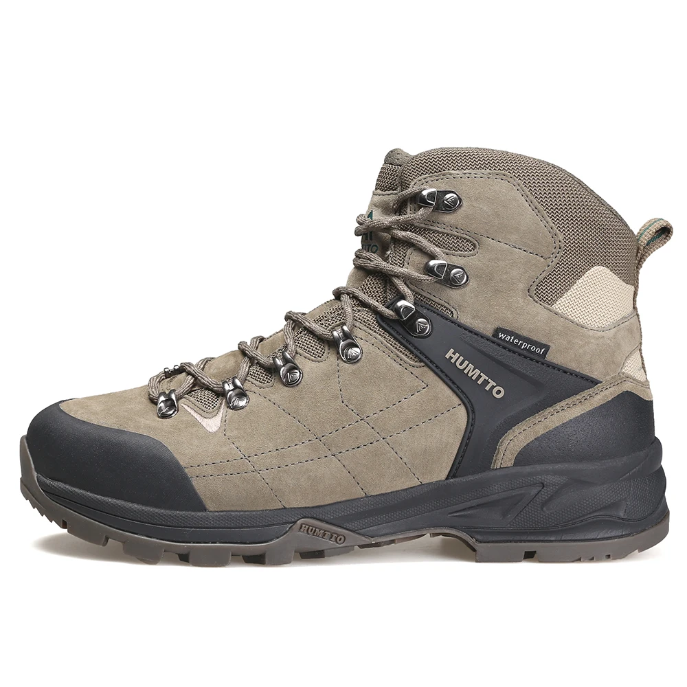 HUMTTO Hiking Boots Leather Waterproof Sneakers for Men 2021 Sport Hunting Climbing Trekking Shoes Breathable Outdoor Mens Shoes