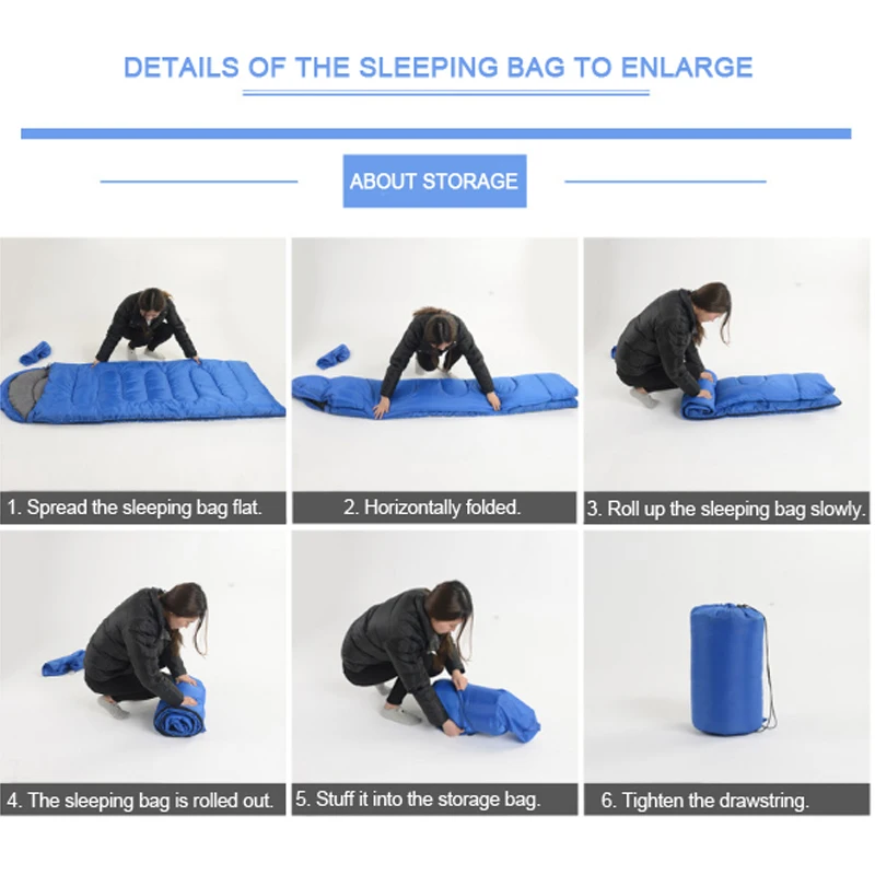 

Wind Tour Portable Lightweight Envelope Sleeping Bag with Compression Sack for Camping Hiking Backpacking