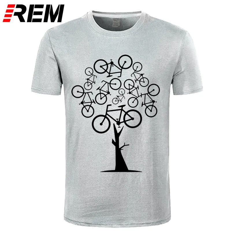 Футболка REM с художественным рисунком зеленого велосипеда и дерева для мужчин