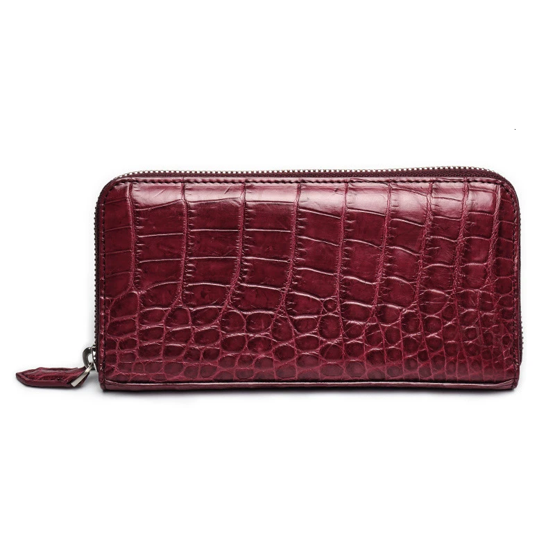 Модный кошелек известного бренда из крокодиловой кожи на молнии для женщин
