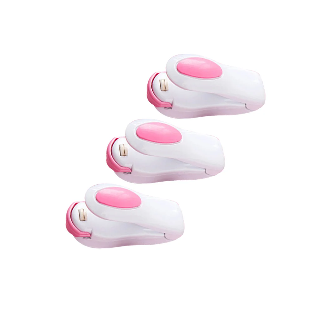 

3PCS Mini Heat Sealing Machine Home Use Portable Sealer Impulse Seal Packing Bag Kit Tools (White)