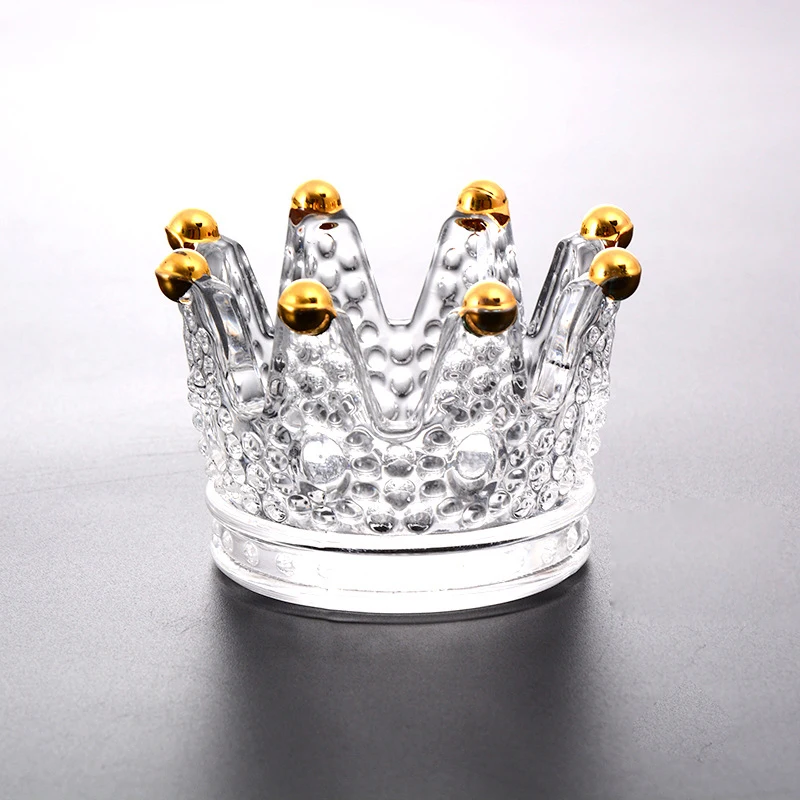 Простой Уникальный кристалл стеклянная корона пепельница стеклянный подсвечник