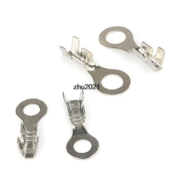 

100 Pcs Quick Disconnects Non-insulated Ring Terminal Lug Connector 4.2mm/ 6.3mm