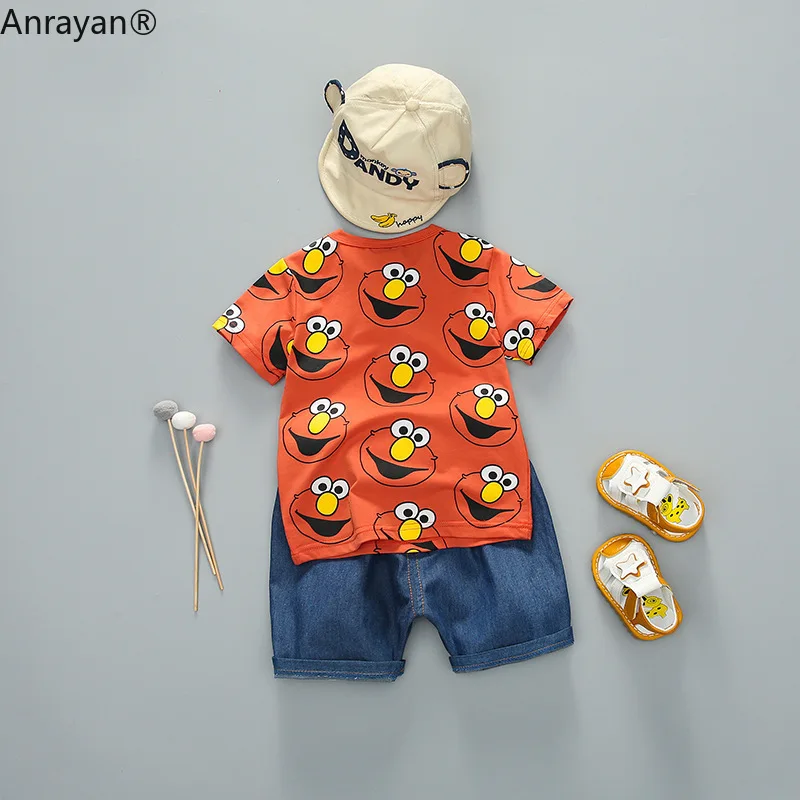 Летняя модная детская хлопковая одежда для малышей рубашка с улыбающимся лицом