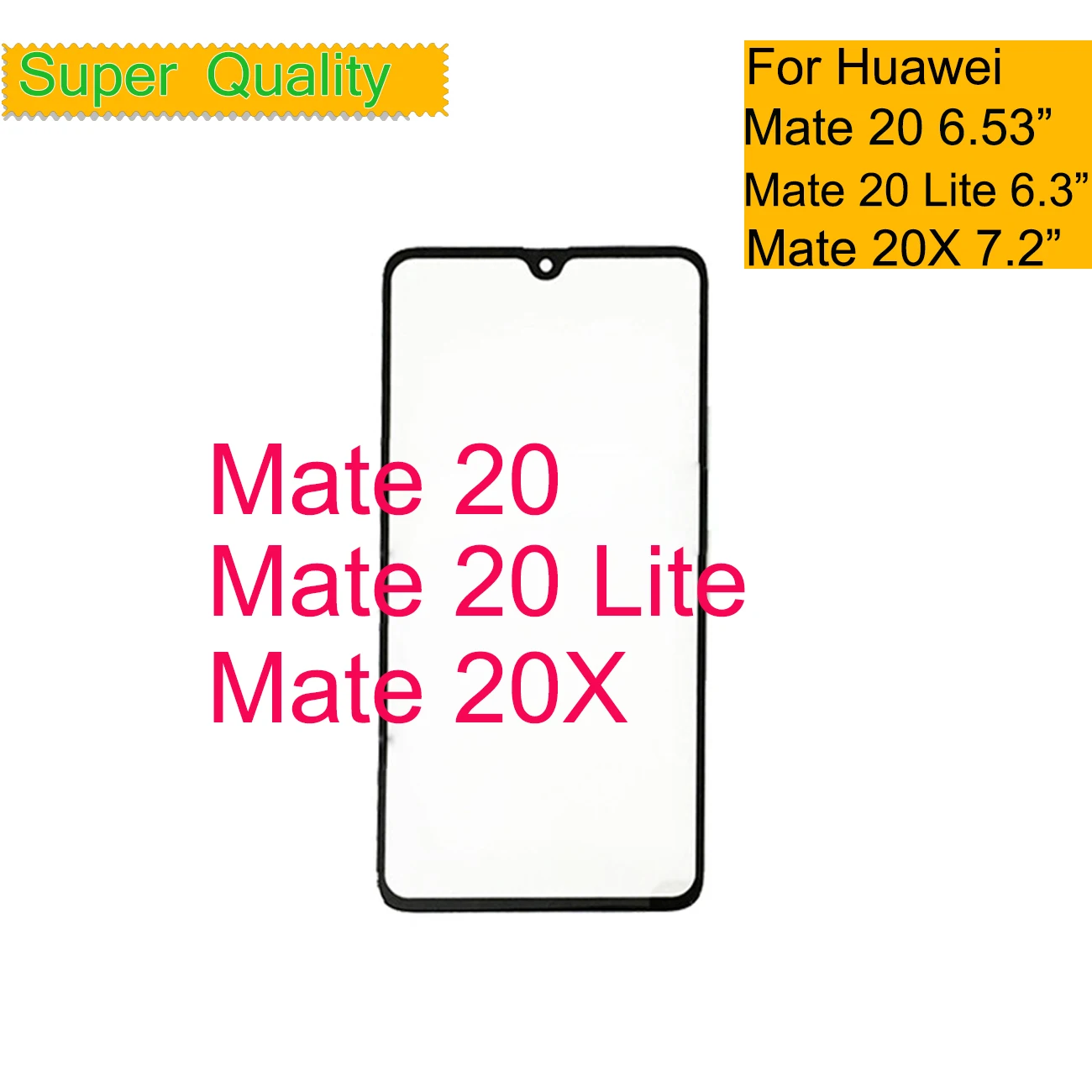 10 шт./лот сенсорный экран для huawei mate 20/M20 Lite/mate 20X сенсорный экран Сенсорная панель сенсор дигитайзер Переднее стекло Внешний без ЖК-дисплея