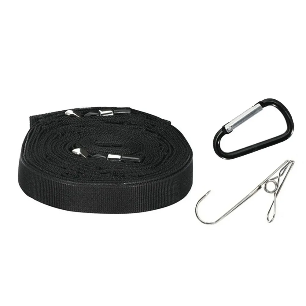 

1 Set Outdoor Camping Tent Lanyard Rope Hanging Clothesline With D-shaped Carabiners Tent Lanyard Rope+8*Carabiners+4*clips