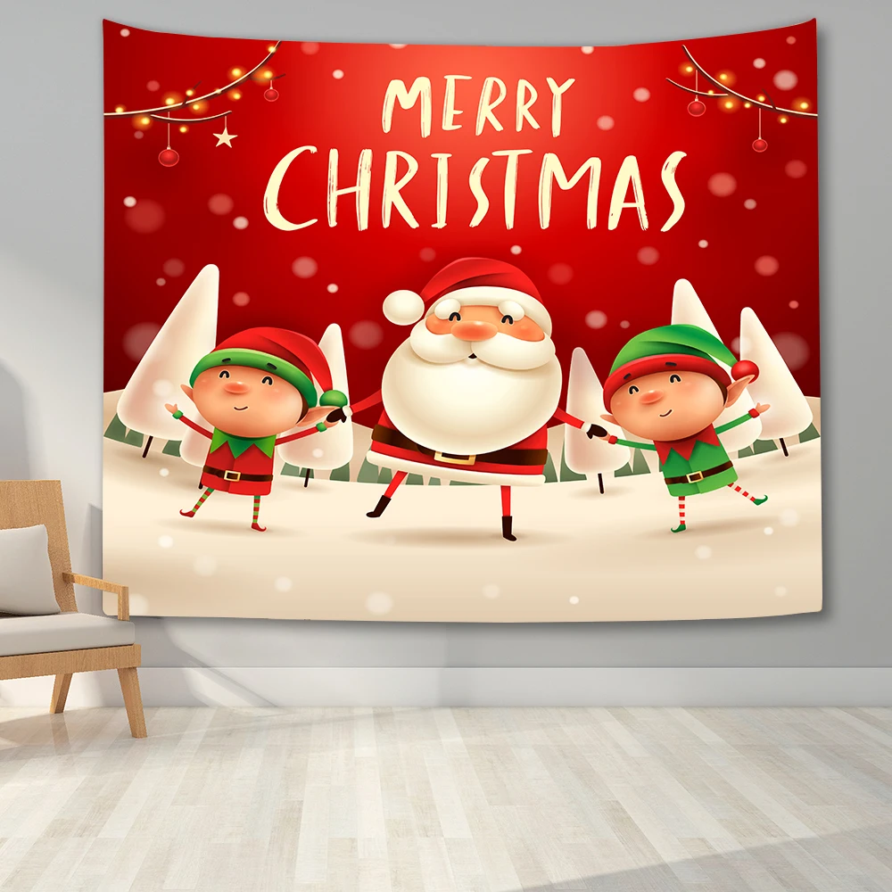 

Merry Christmas Tapestry Wall Hanging Blanket Home Decor Tapestries Headboard for Bedroom Living Room Dorm Festival Decor