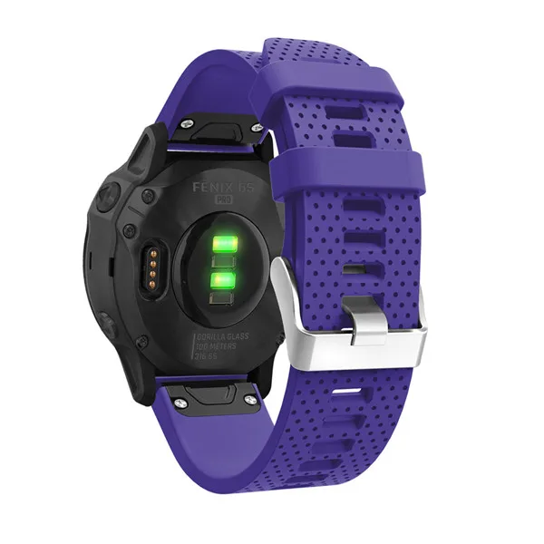Фиолетовый 20 мм ремешок для часов Garmin Fenix 6S часы с быстрым выпуском легко подходят силиконовый ремешок на запястье ремни для Garmin Fenix 5s Plus ремень - Цвет: Фиолетовый