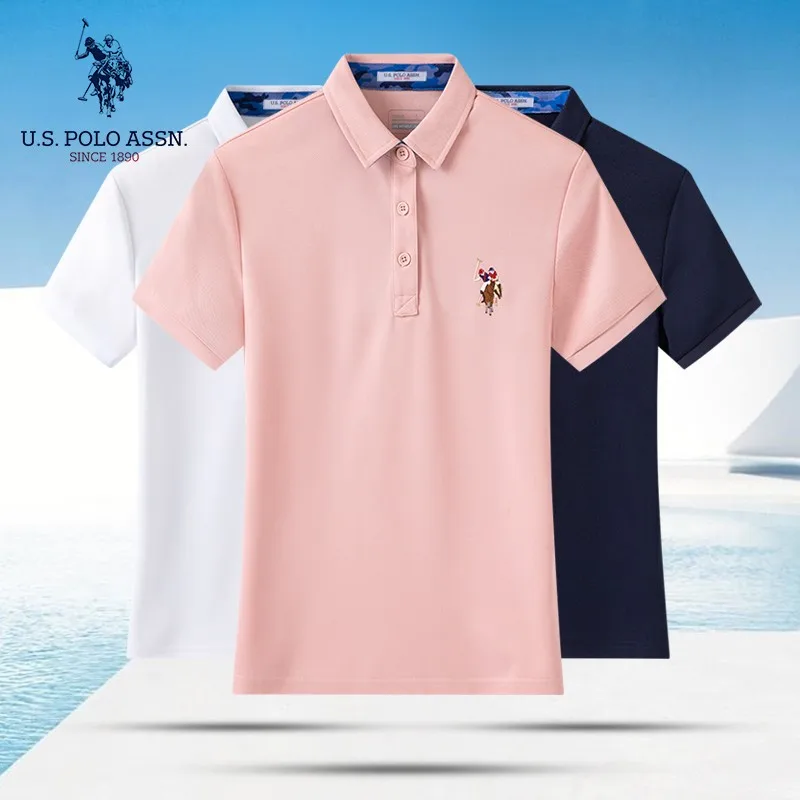 U.S. Polo Assn. Женская крутая и гладкая футболка с коротким рукавом летняя деловая