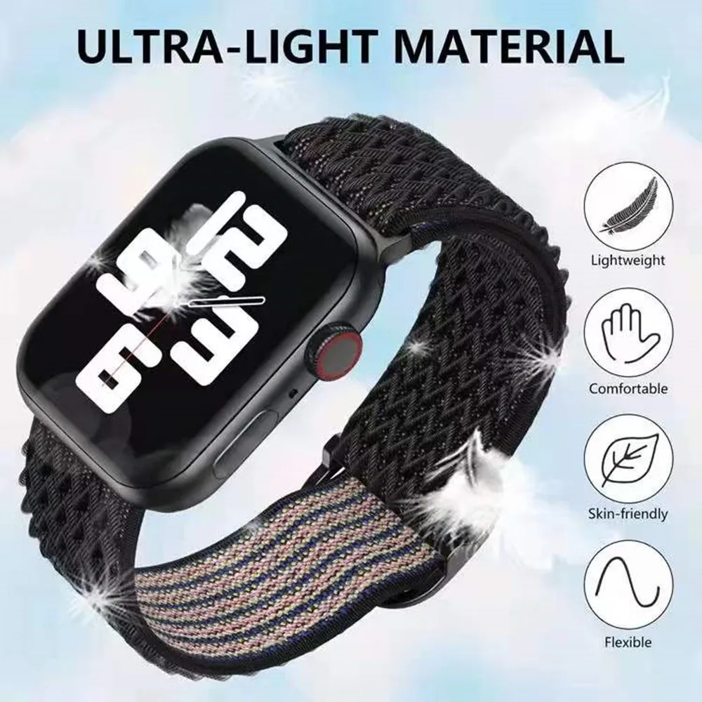 Ремешок нейлоновый для Apple Watch 7/6/5/4/3/2/1 38/40/41/42/44/45 | Мобильные телефоны и аксессуары