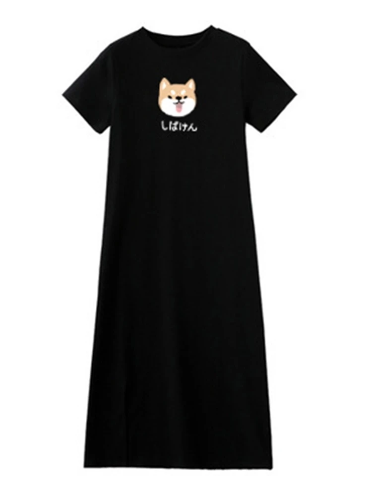 

Oversized Long T Shirt Dress Women Summer Clothing 2021 Short Sleeve O Neck Loose Casual Dresses Kawaii Sweet Cute Vestido Longo