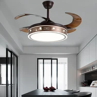 nordic invisible fan ceiling fan lamp dining room living room simple fan lamp bedroom frequency conversion ultra thin chander