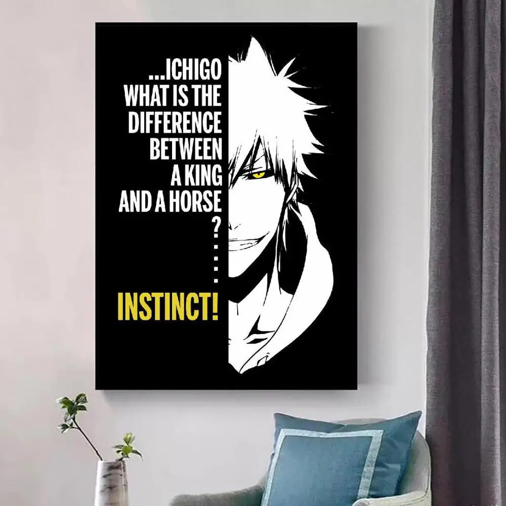 

Bleach white ichigo instinct quote Anime Art Print Modern Poster Wall Pictures Living Room Decor