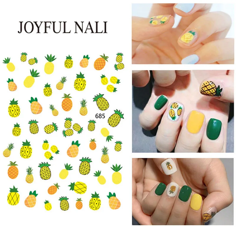 Летний набор наклеек для ногтей 5 видов фруктовый лимон слайдер дизайн перевод