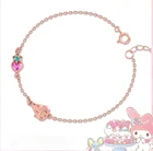 Аниме MyBunny клубника яркий кристалл браслет розовое золото дизайнерский браслет шармы браслет для женщин Бохо ювелирные изделия