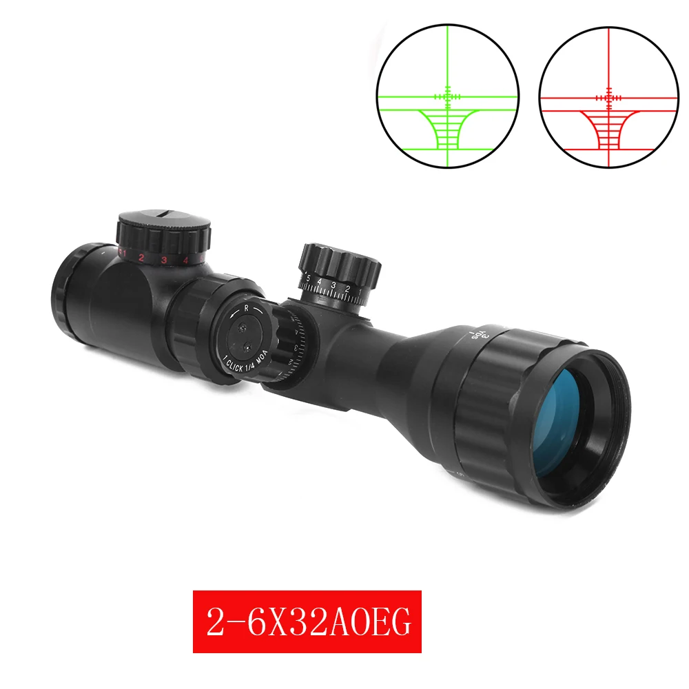 2-6X32AOEG тройной охотничий прицел красный зеленый Mil-Dot с подсветкой Crosshair оптика рефлекторные оптические прицелы для наружной охоты