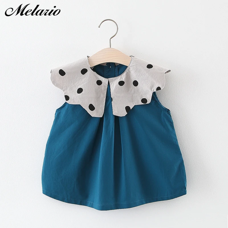 AX1110Blue Melario/платье для маленьких девочек; Детские платья для девочек; Летние сетчатые платья принцессы в горошек с бантом; платья на бретелях; одежда для маленьких девочек - Цвет: AX1110Blue