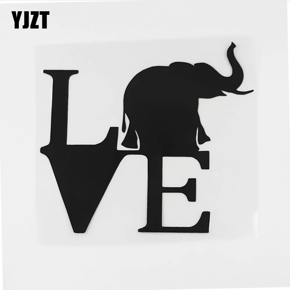 

YJZT, см х 14 см, креативная Виниловая наклейка для автомобиля в виде слона или слона, черного/серебристого цветов, 8C-0017