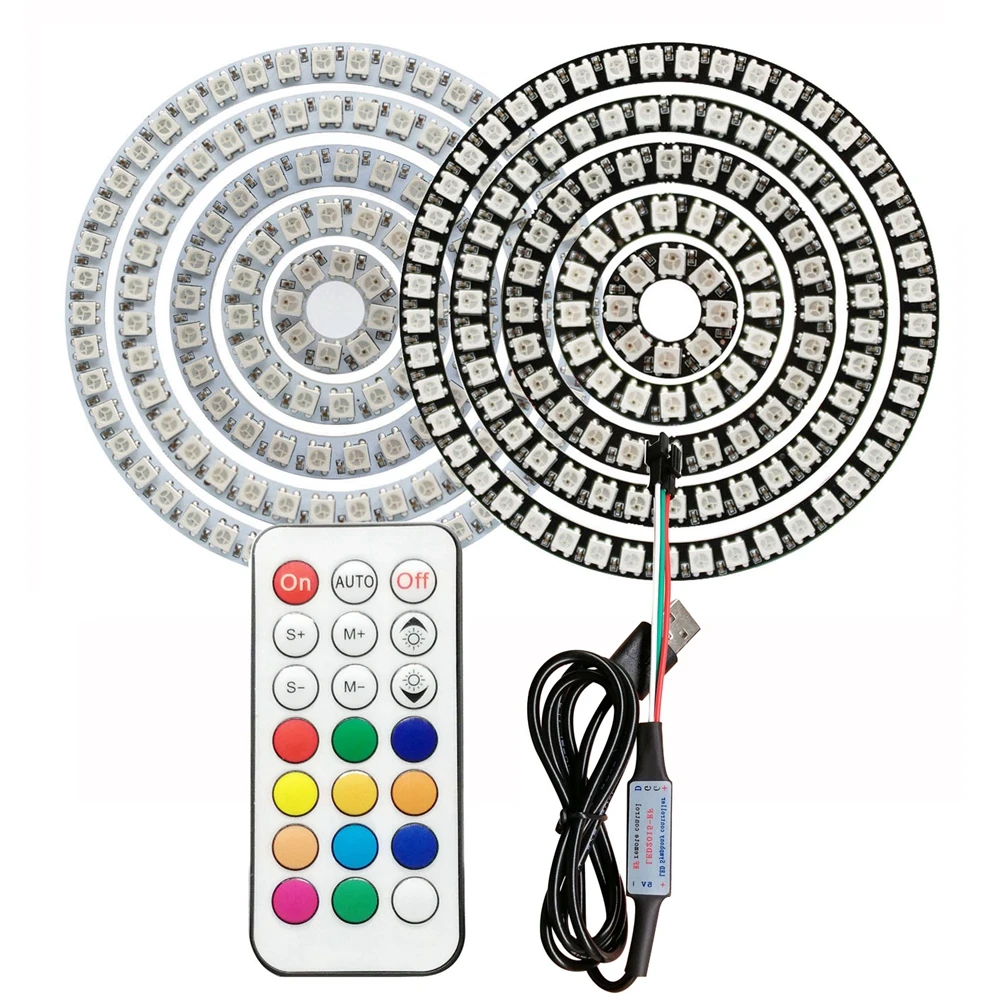 Комплект контроллеров WS2812B 8/16/24/35/45LED Light Ring с 21Key индивидуальной адресацией ИС